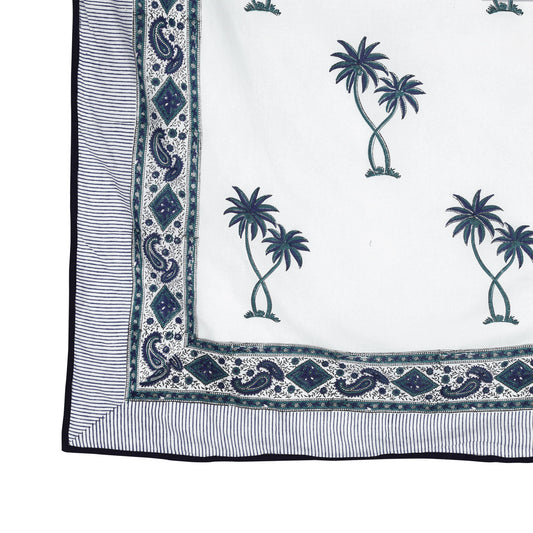 Cotton Blanket - Single Dohar ( 60 x 90 Inches) Blue Coconut Tree