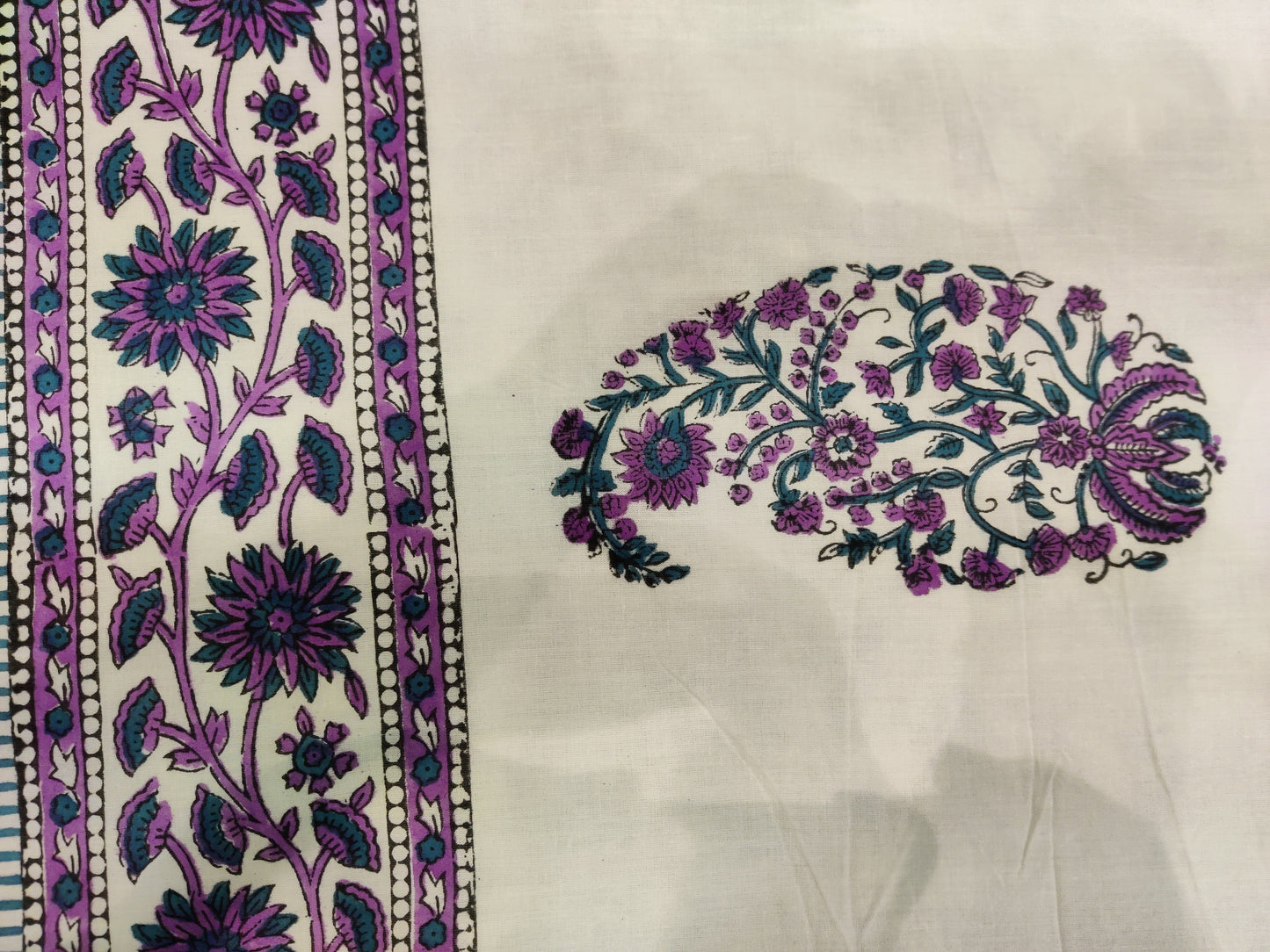 Cotton Blanket - Single Dohar ( 60 x 90 Inches) Pink Blue Paisley