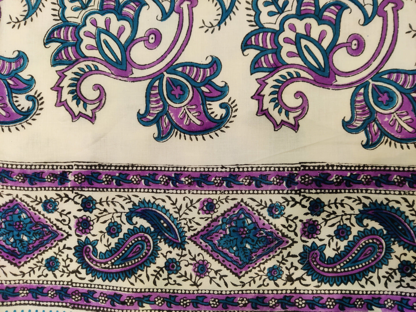 Cotton Blanket - Single Dohar ( 60 x 90 Inches) Purple Blue Flower