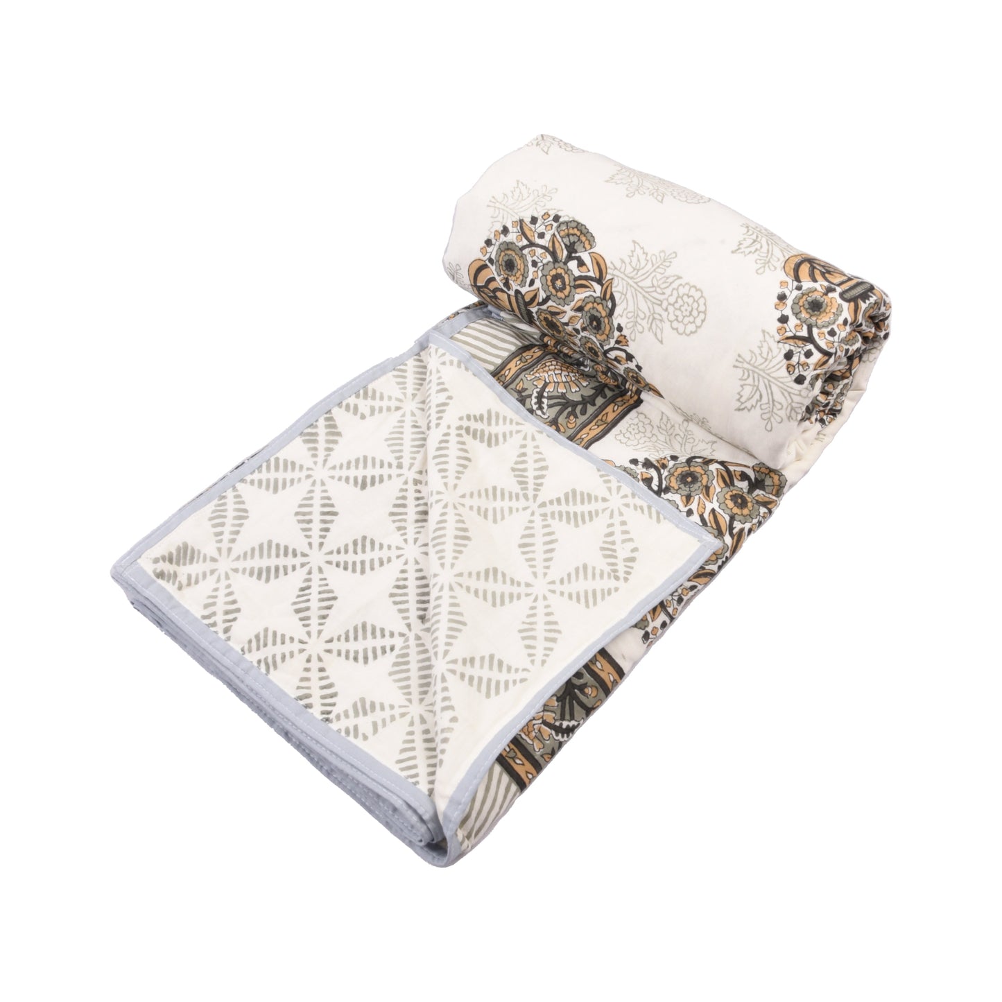 Cotton Blanket - Single Dohar ( 60 x 90 Inches) Mud Grey Pot