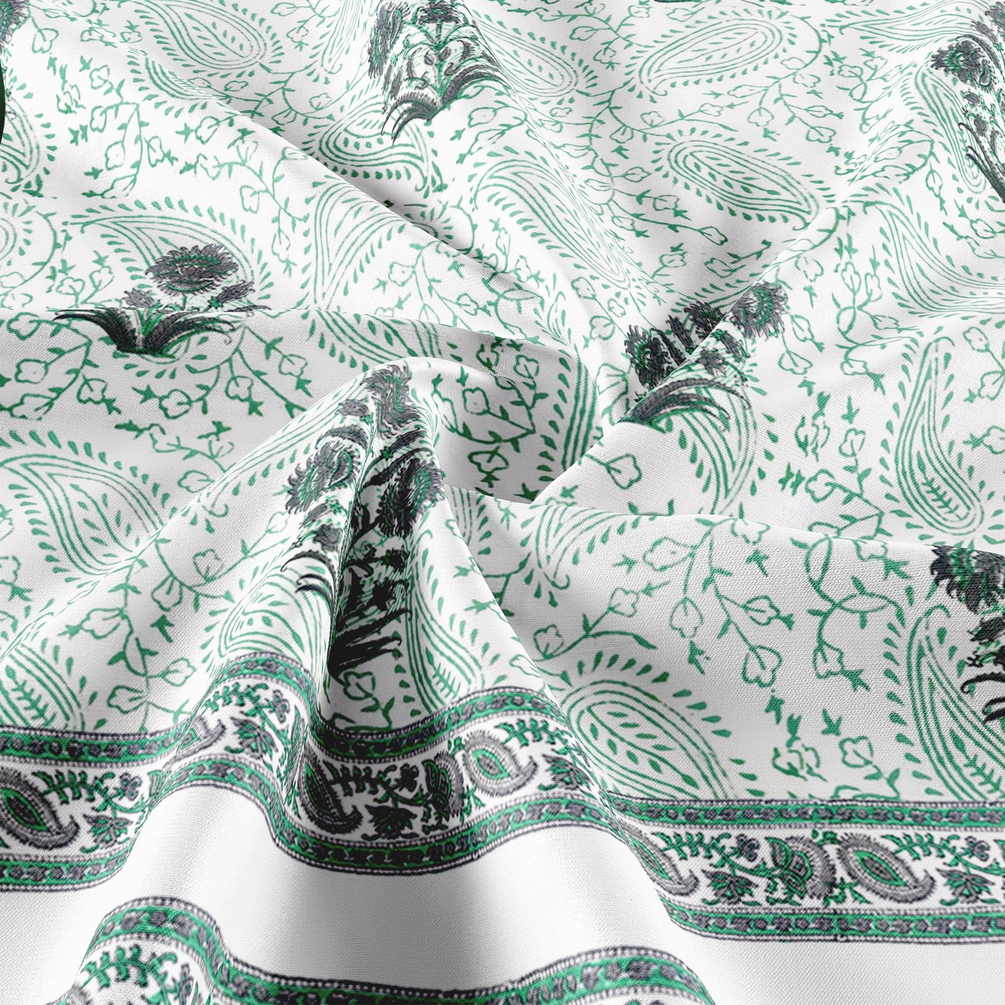 Cotton Blanket - Single Dohar ( 60 x 90 Inches) Green Bouquet