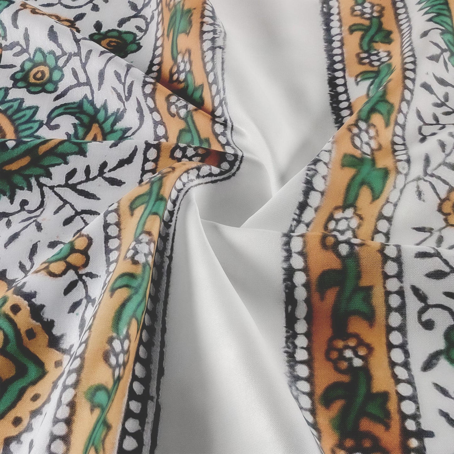 Cotton Blanket - Single Dohar ( 60 x 90 Inches) Brown Green Plant