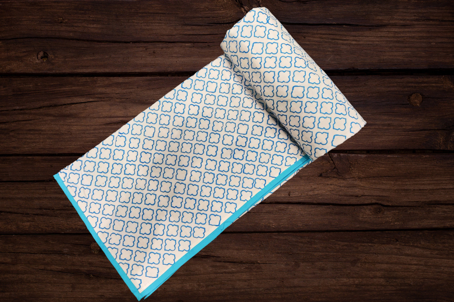 Cotton Blanket - Single Dohar ( 60 x 90 Inches) Blue-Grey-Plant