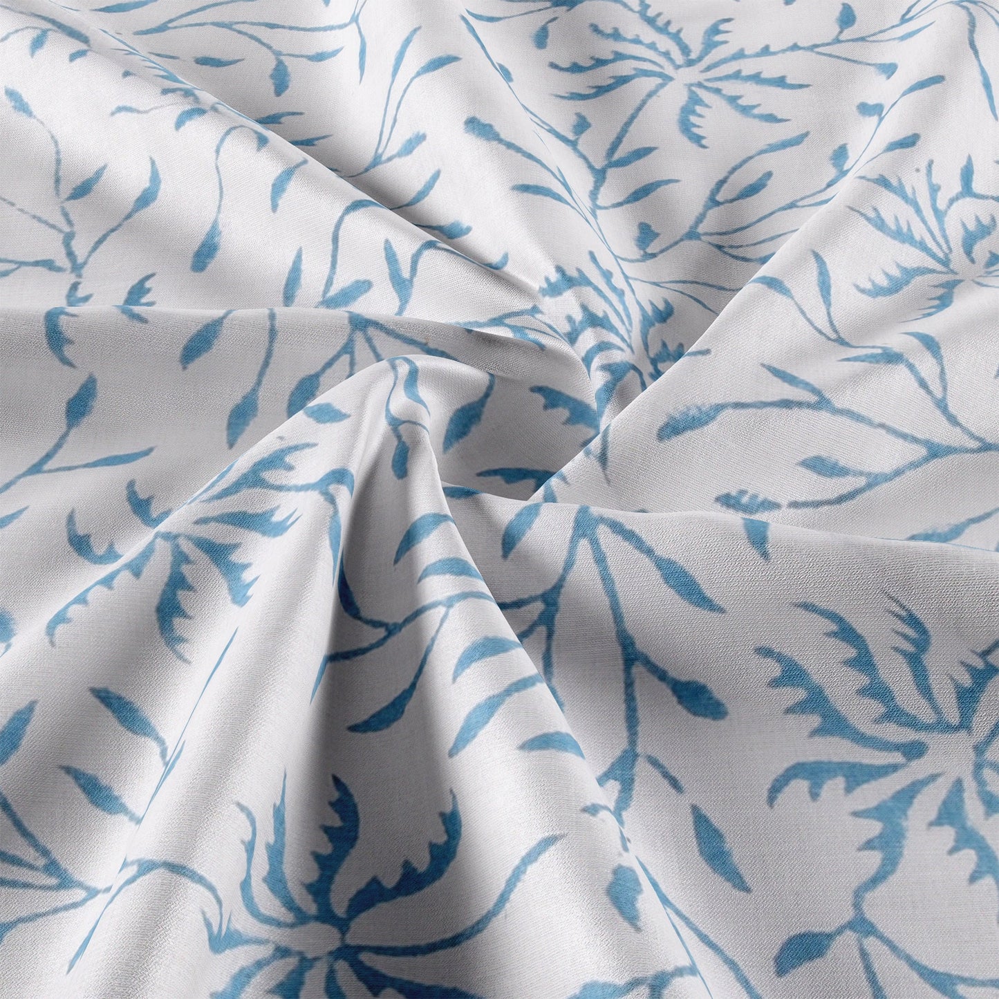 Cotton Blanket - Single Dohar ( 60 x 90 Inches) Blue Purple Plant