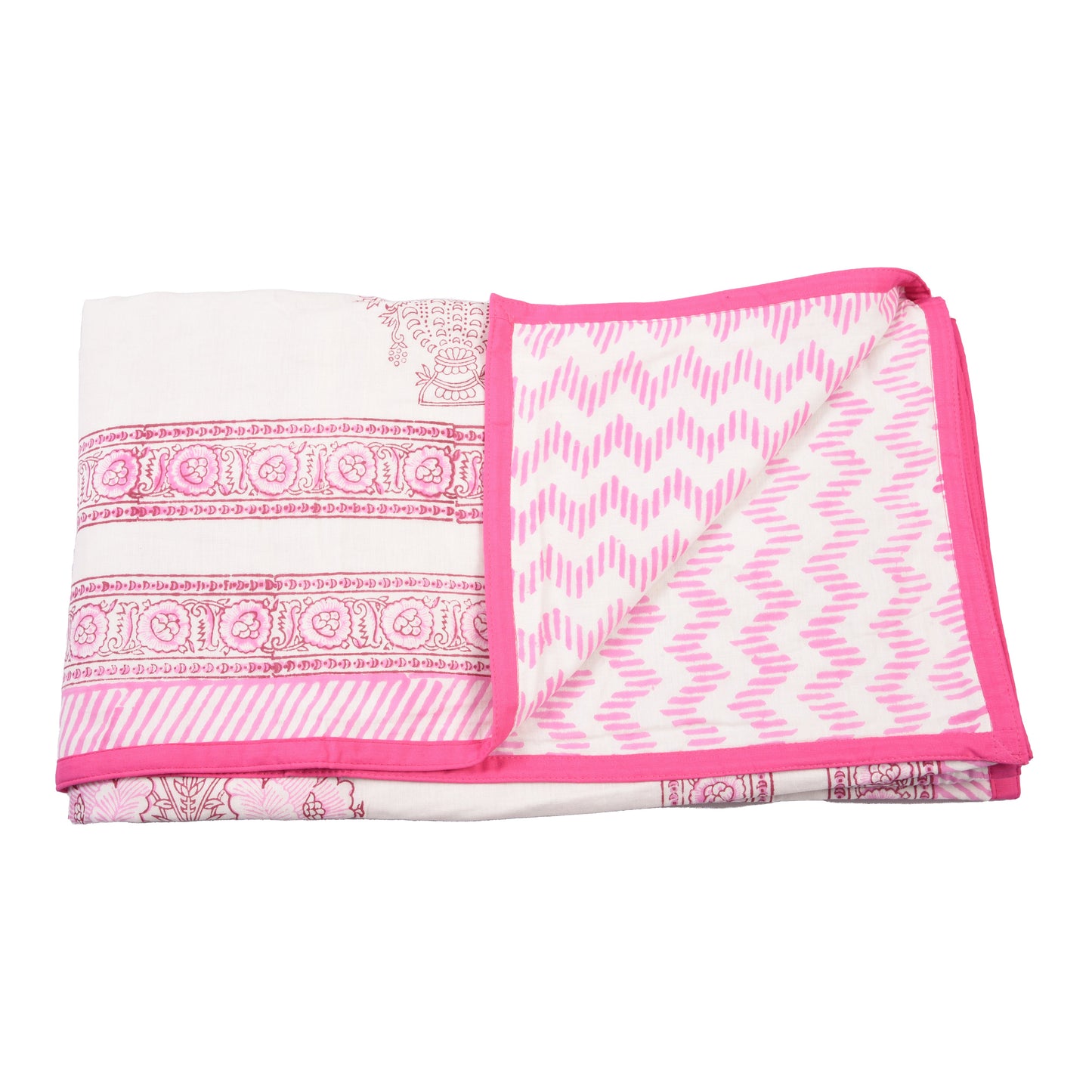 Cotton Blanket - Single Dohar ( 60 x 90 Inches) Pink Bouquet