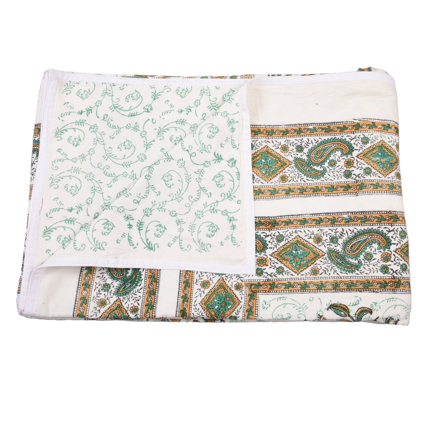 Cotton Blanket - Single Dohar ( 60 x 90 Inches) Brown Green Plant