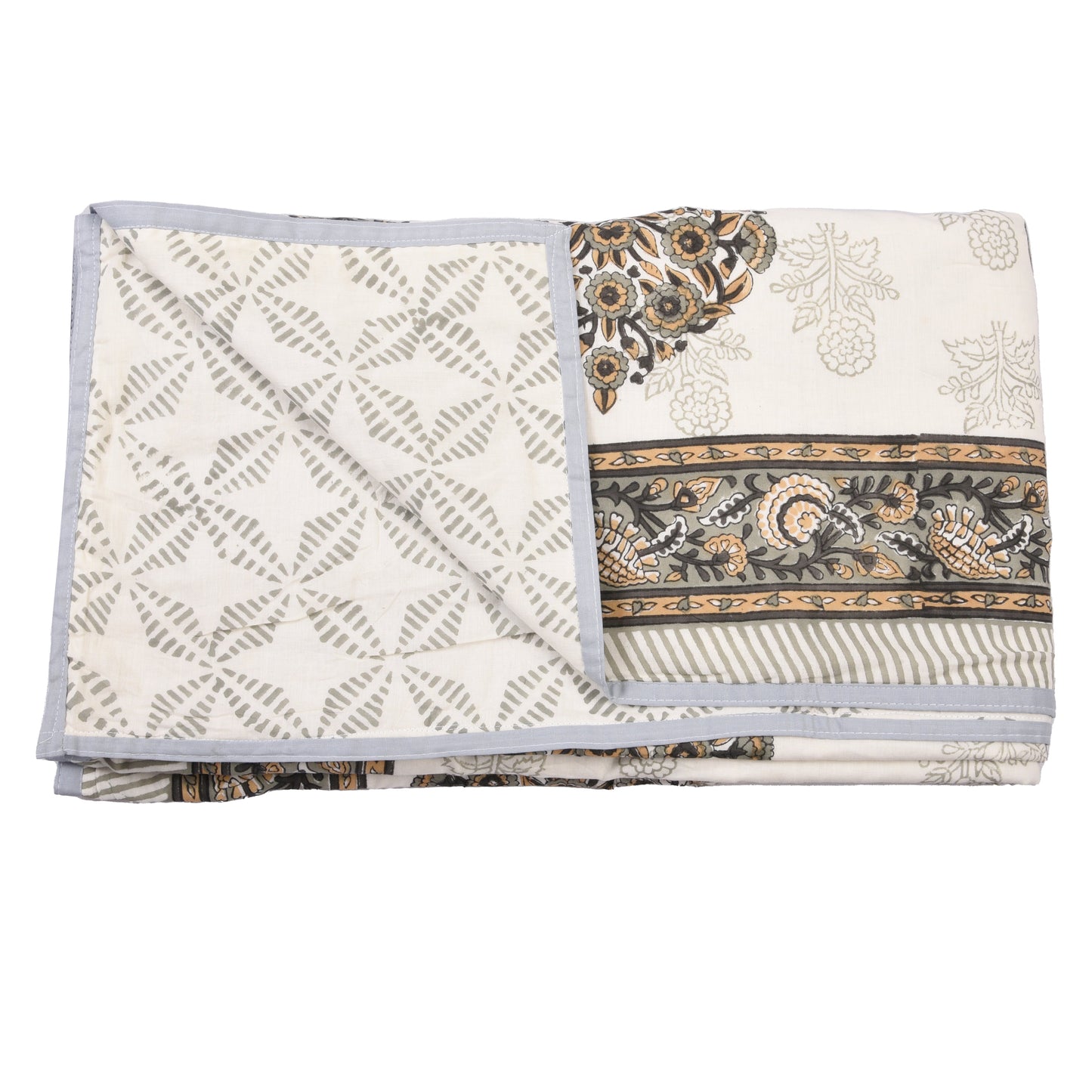 Cotton Blanket - Single Dohar ( 60 x 90 Inches) Mud Grey Pot