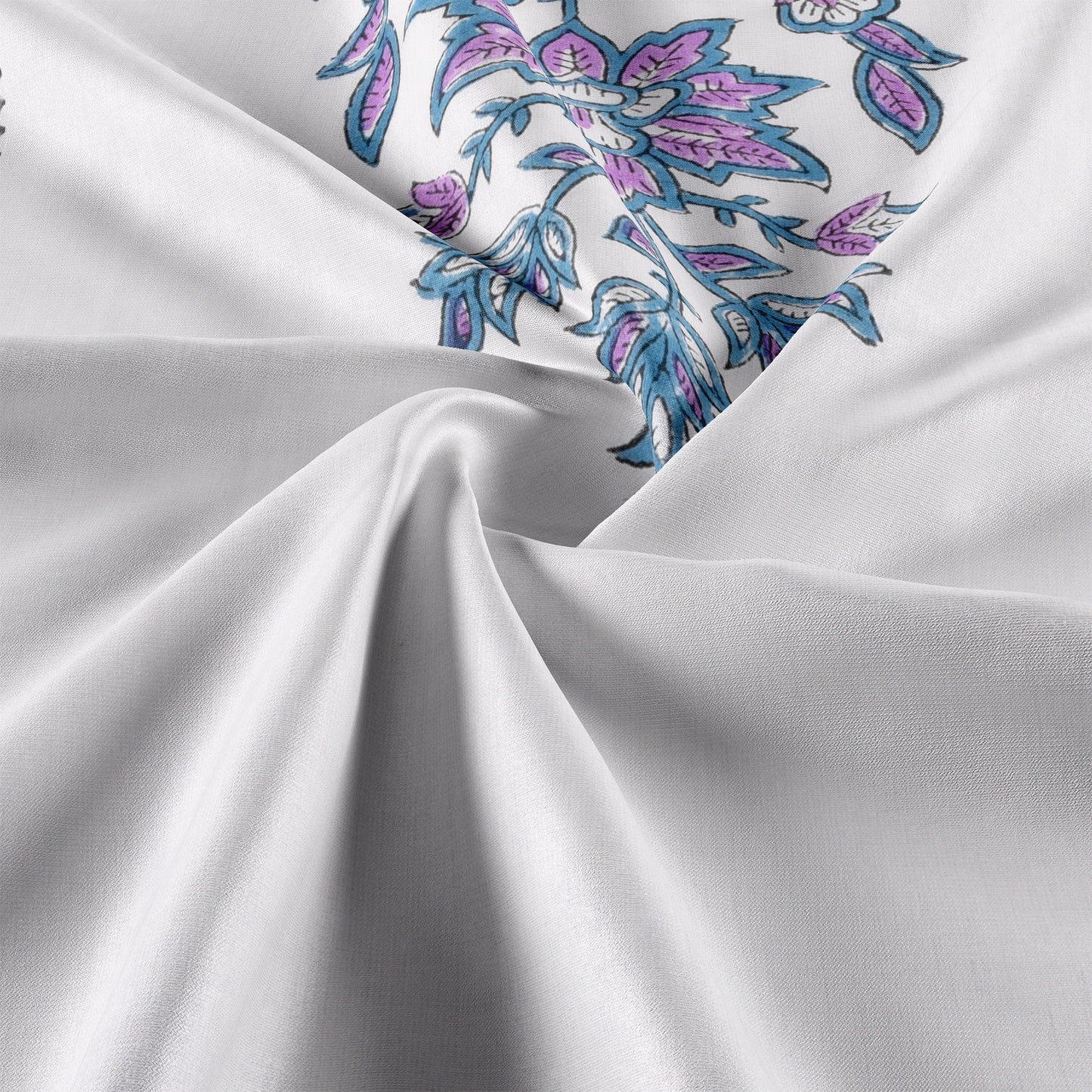 Cotton Blanket - Single Dohar ( 60 x 90 Inches) Blue Purple Plant